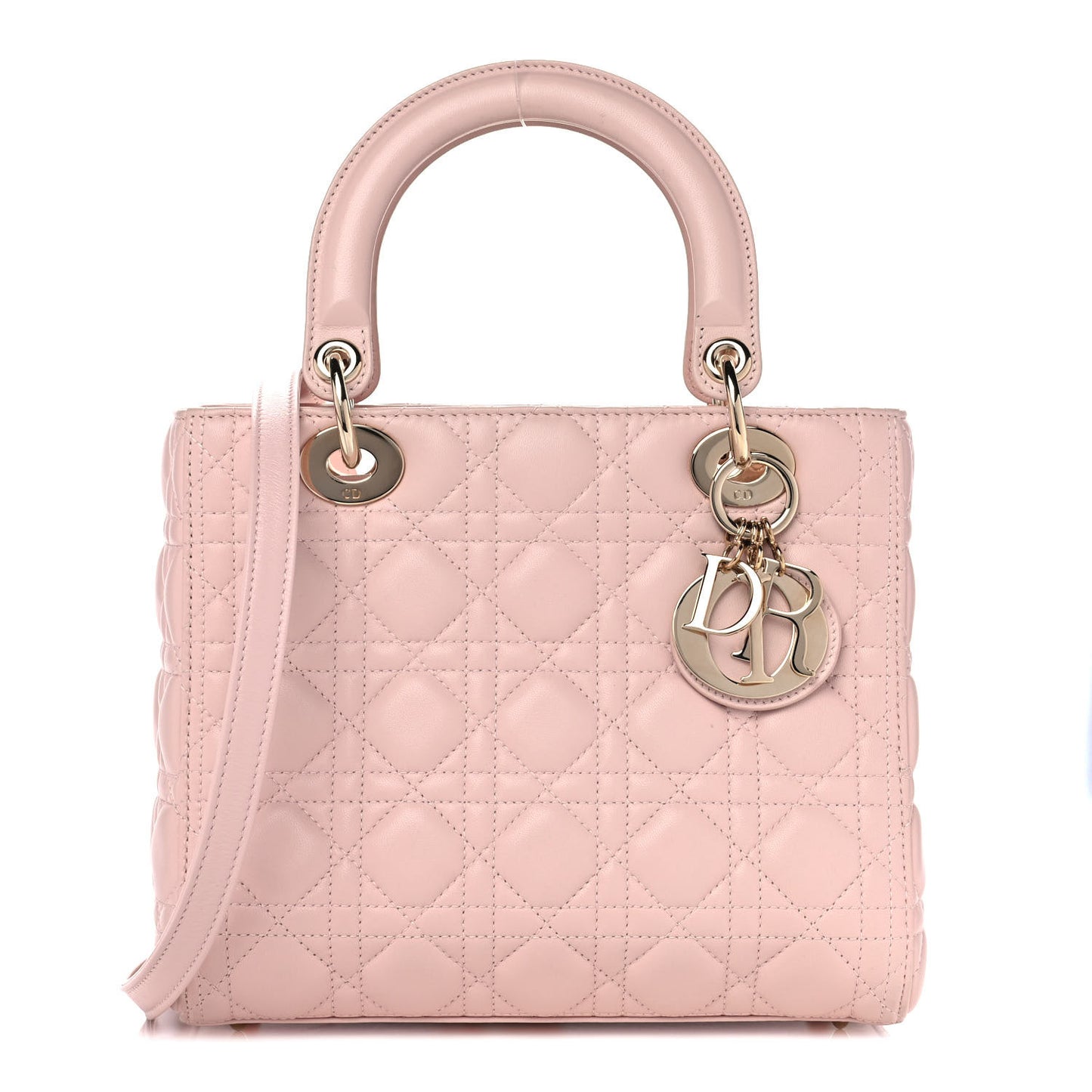 Lambskin Cannage Medium Lady Dior Light Pink