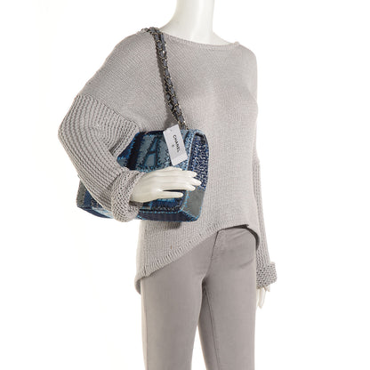 Chanel Patchwork Jumbo Single Flap Blue 2 of 9