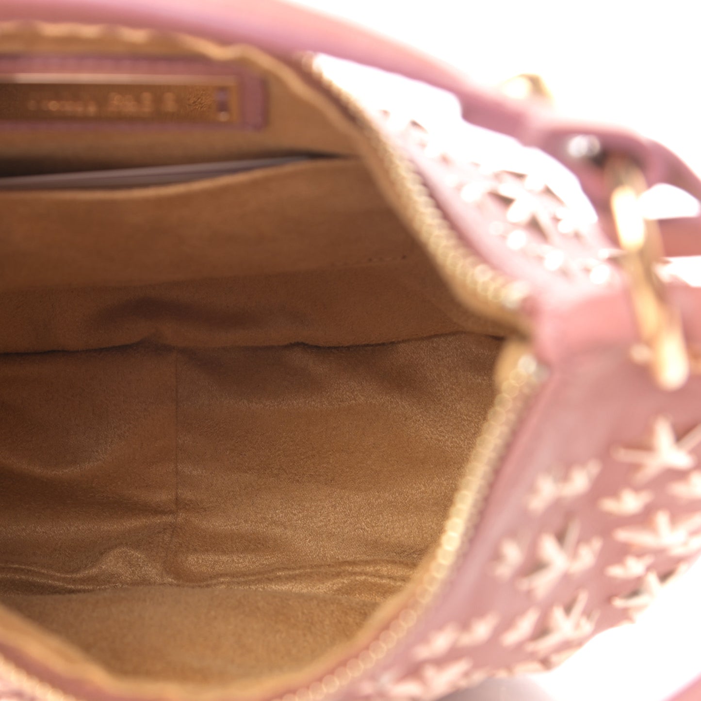 Calfskin Star Studded Shoulder Bag Pink