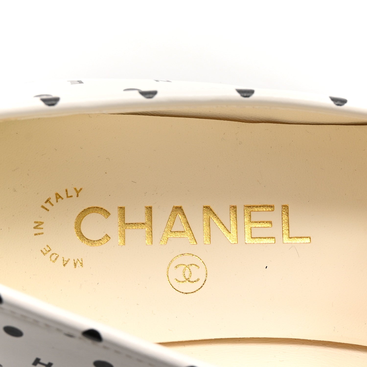 Chanel Printed Calfskin CC Dots Moccasin Loafers 38 Ivory Black 8 of 10