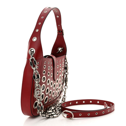 Gucci Calfskin Ha Ha Ha Jackie 1961 Eyelet Hobo Cherry Red 3 of 11