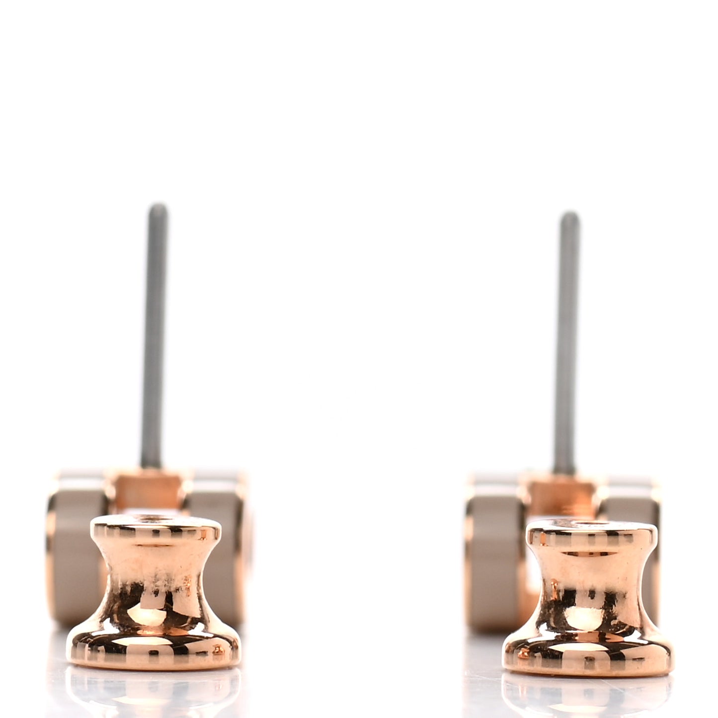 Rose Gold Lacquered Mini Pop H Earrings Marron Glace