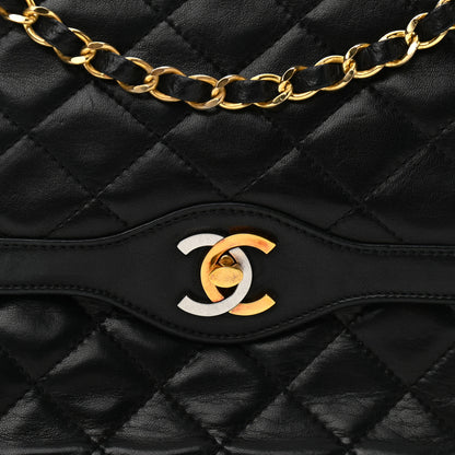 Chanel Lambskin Quilted Medium Double Flap Bag Black 9 of 12