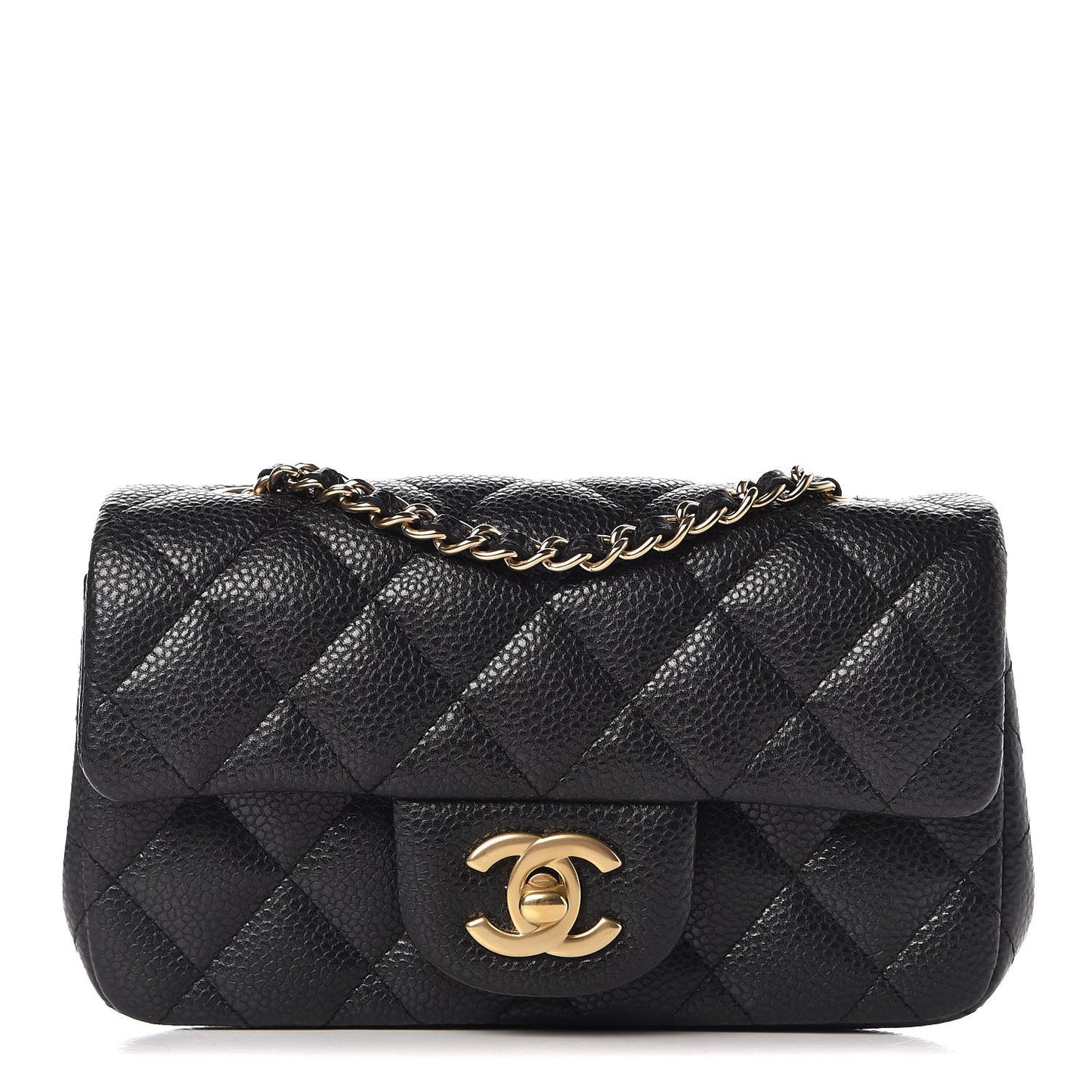 Metallic Caviar Quilted Extra Mini Flap Black