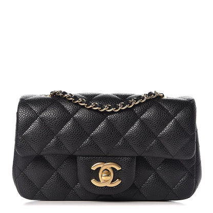 Chanel Metallic Caviar Quilted Extra Mini Flap Black 1 of 8