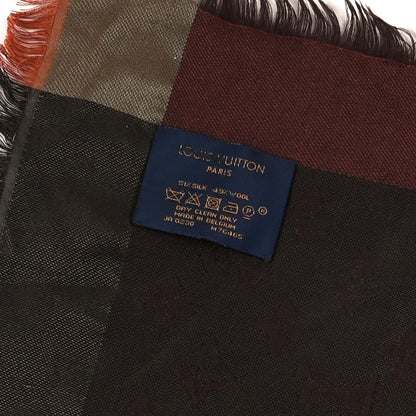 Louis Vuitton Silk Monogram Shawl Brown Multicolor 3 of 3