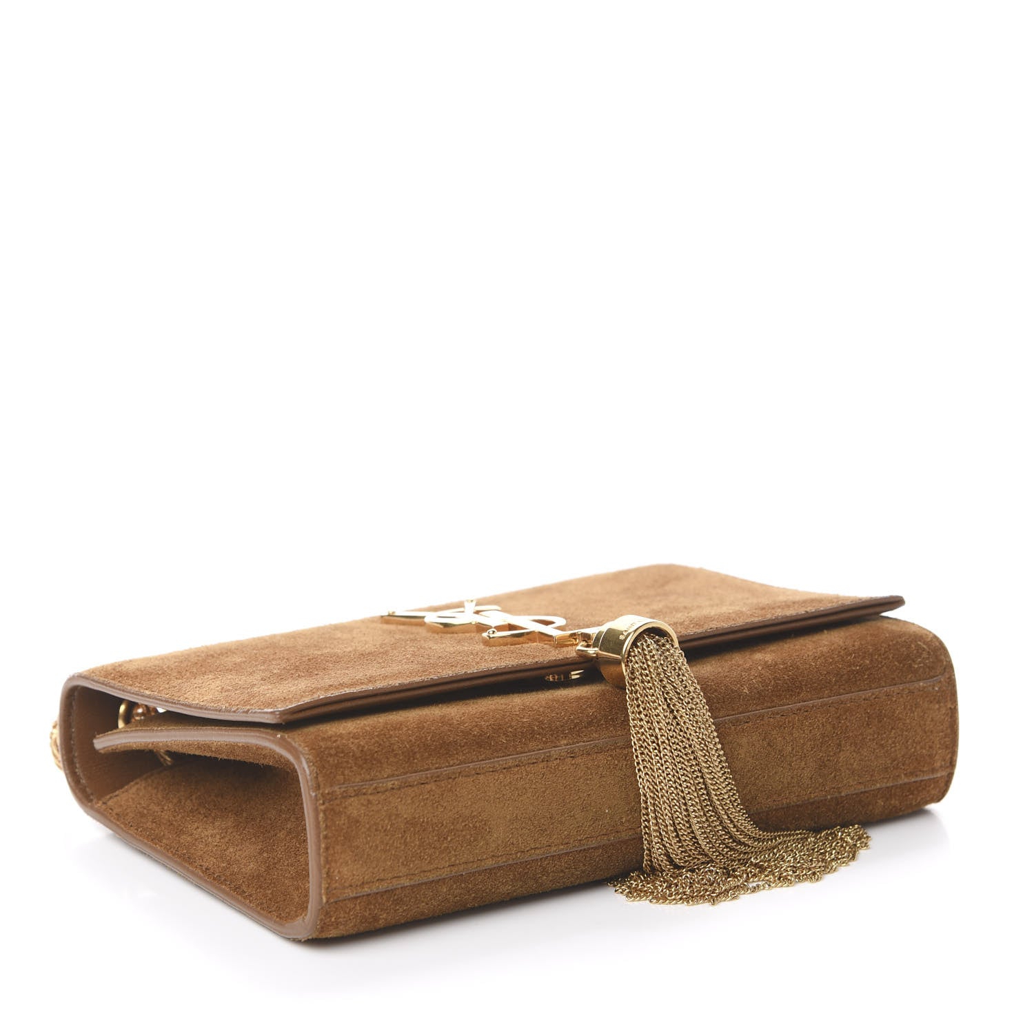 Saint Laurent Suede Small Classic Monogram Kate Tassel Satchel Light Ochre 4 of 10