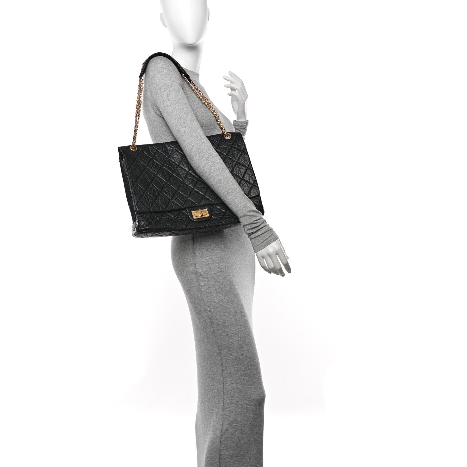 Chanel Aged Calfskin Quilted 2.55 Reissue 228 Flap Black 2 of 14