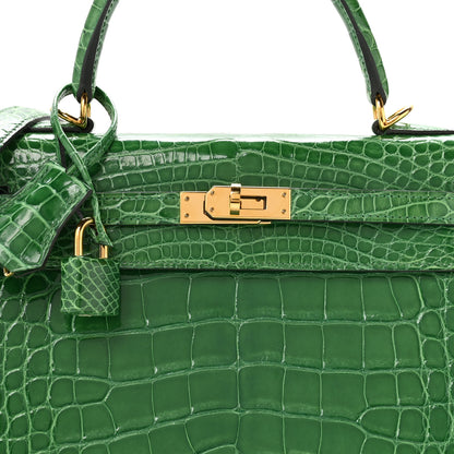 Hermes Shiny Alligator Kelly Sellier 25 Cactus 7 of 10