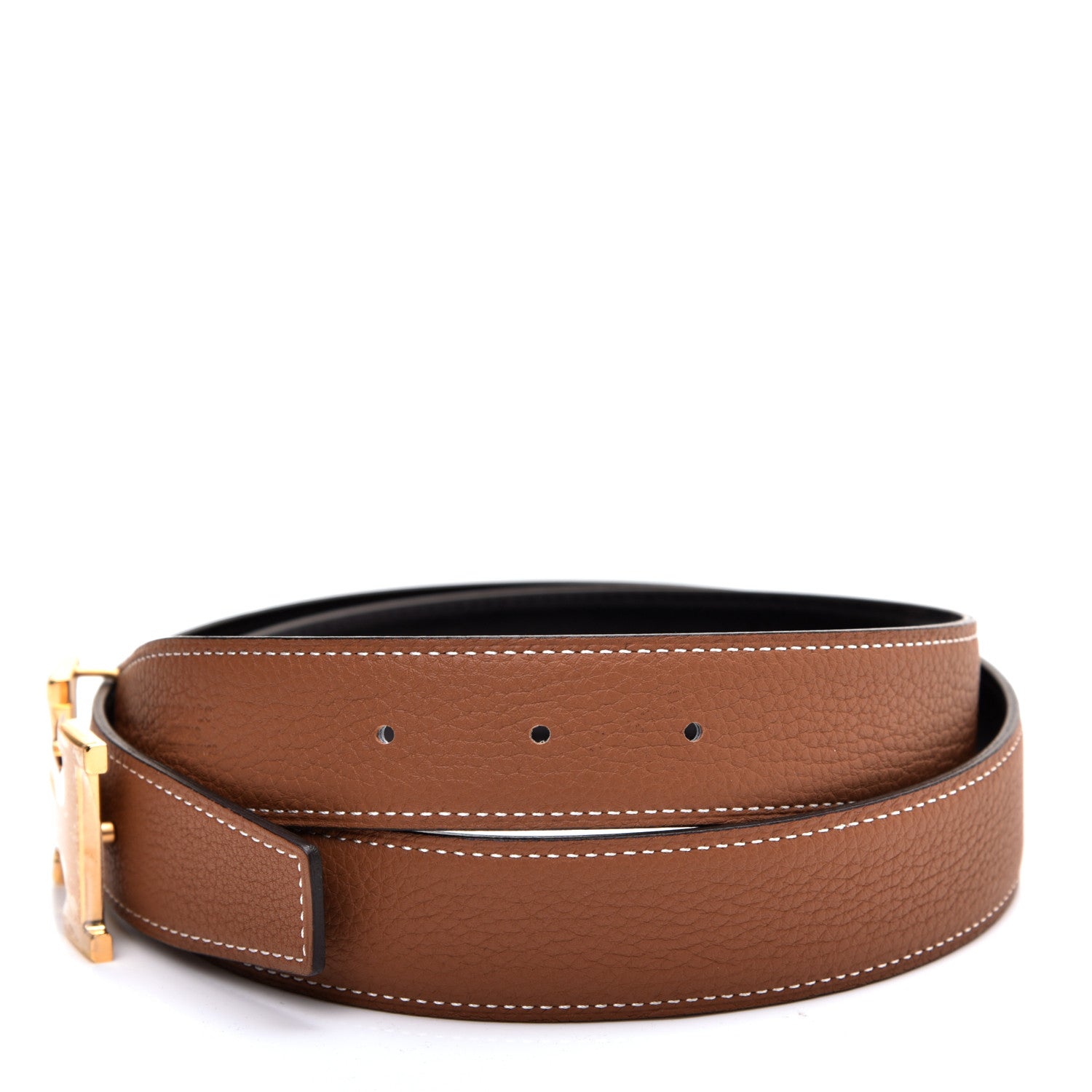 Hermes Swift Togo 32mm H Belt 90 Black Gold 4 of 6