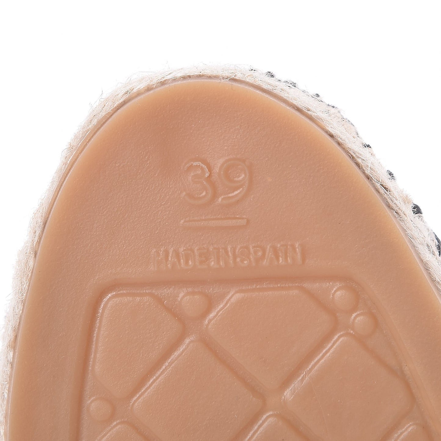 Fabric Biarritz CC Espadrilles 39 Beige Black