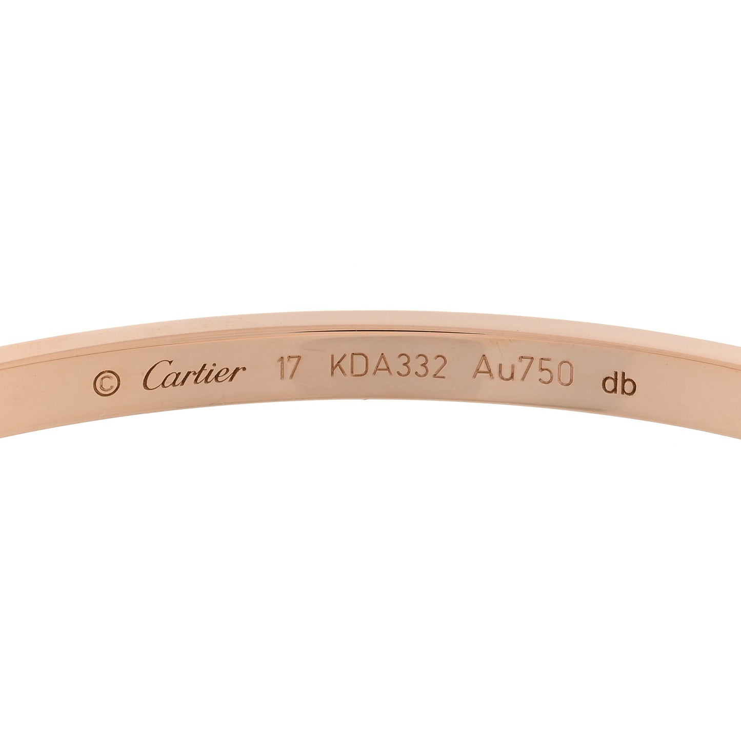 18K Pink Gold 10 Diamond Small LOVE Bracelet 17