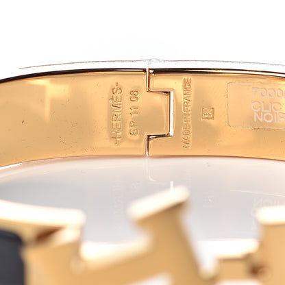 Hermes Enamel Narrow Clic Clac H Bracelet PM Black 4 of 5