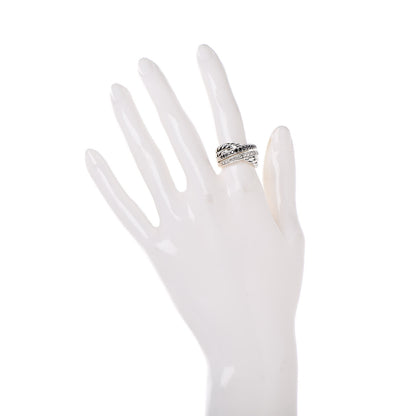 David Yurman Sterling Silver Diamond Black Diamond 11mm Crossover Ring 52 6 2 of 6