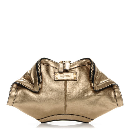 Alexander McQueen Metallic Lambskin De Manta Clutch Gold 1 of 7