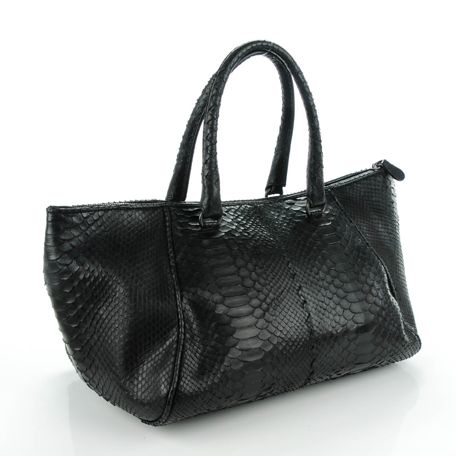 Bottega Veneta Waxed Python Tote Nero Black 3 of 8