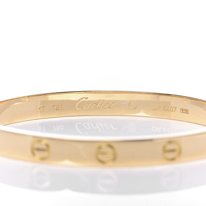 Cartier 18K Yellow Gold LOVE Bracelet 17 4 of 6
