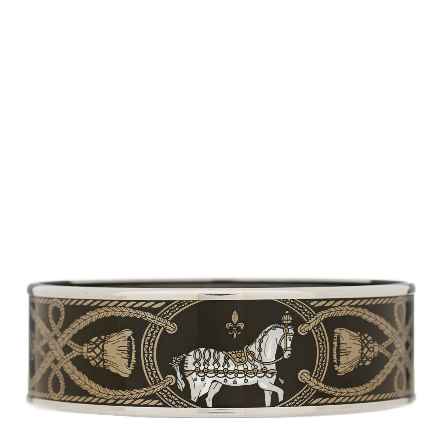 Enamel Printed Wide Grand Apparat Bracelet 65 Black