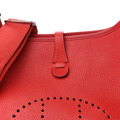 Hermes Taurillon Clemence Evelyne III PM Rouge Tomate 7 of 9