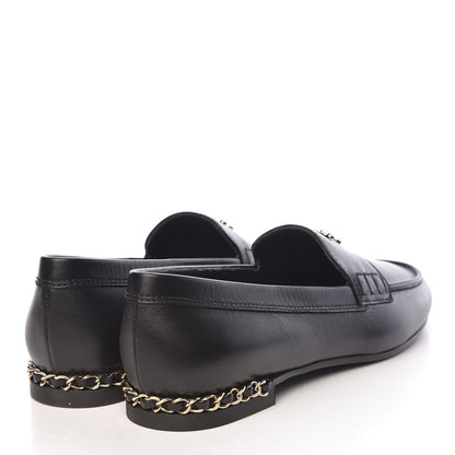 Chanel Calfskin CC Chain Mocassin Loafers 36 Black 4 of 9