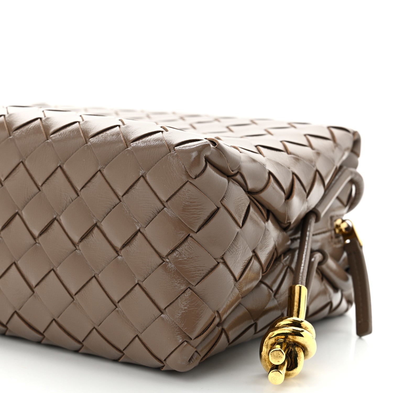Bottega Veneta Patent Nappa Intrecciato Knot Small Loop Camera Bag Pinecone 9 of 9
