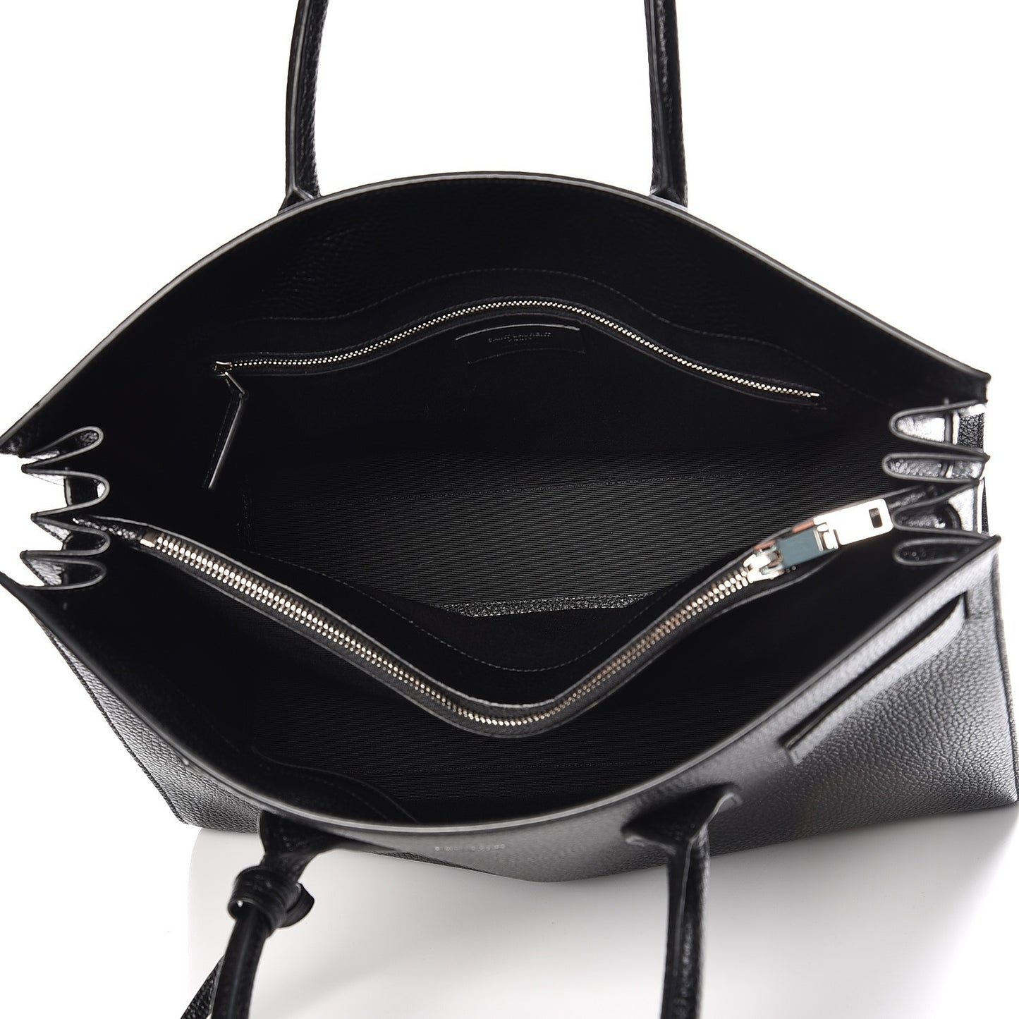 Grained Calfskin Large Sac De Jour Black
