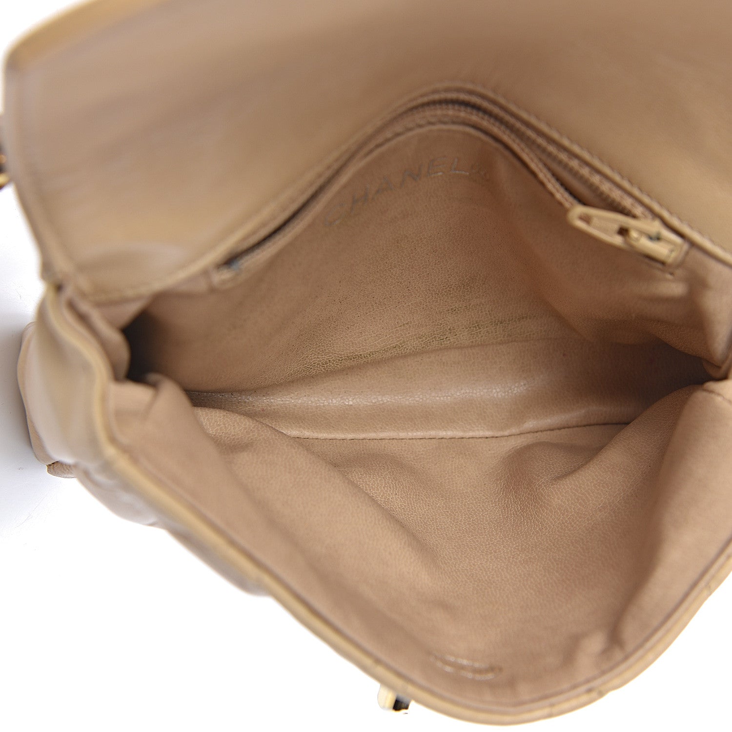 Chanel Lambskin Quilted Flap Waist Belt Bag 70 28 Beige 6 of 14