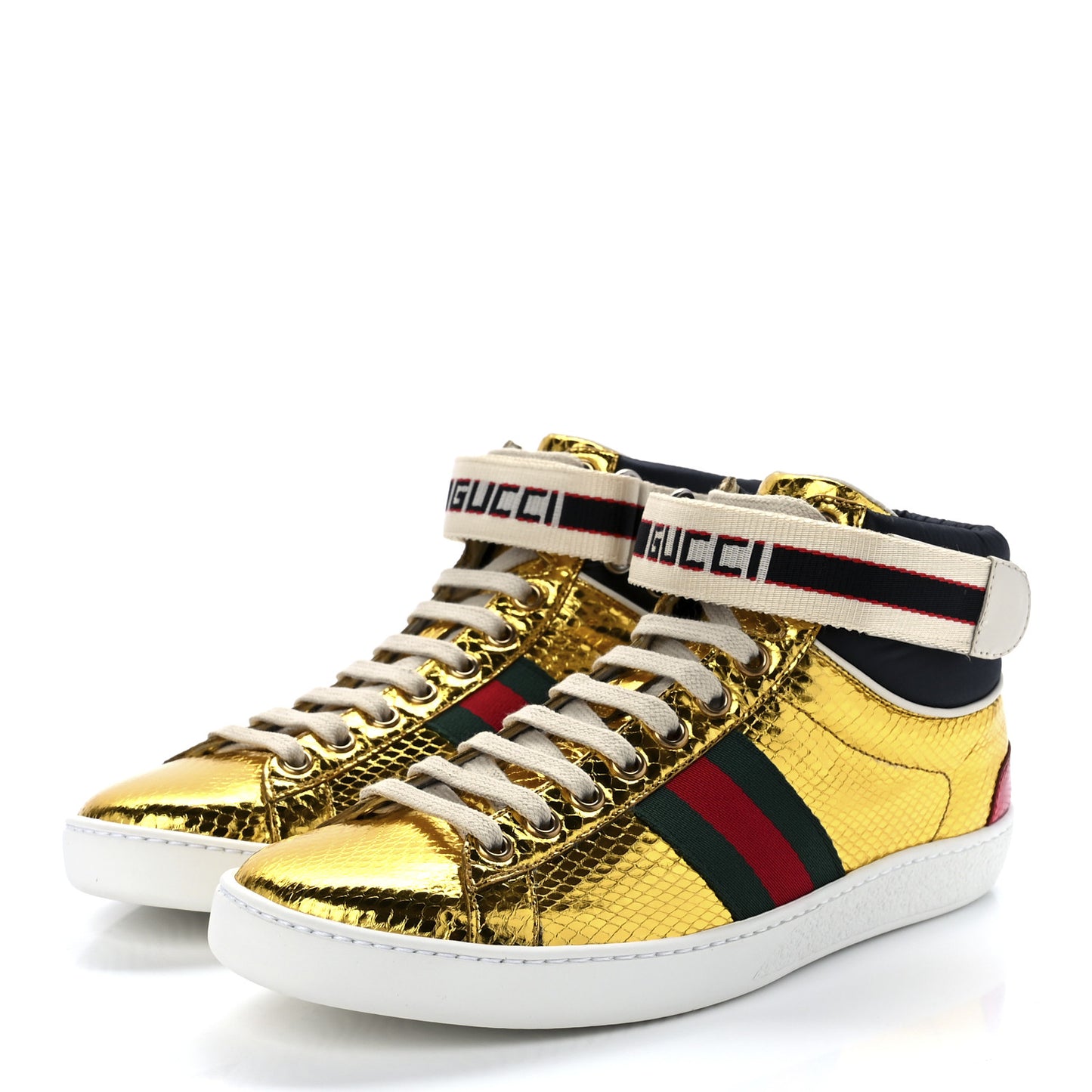 Metallic Ayers Web Womens New Ace Stripe High Top Sneakers 37.5 Oro