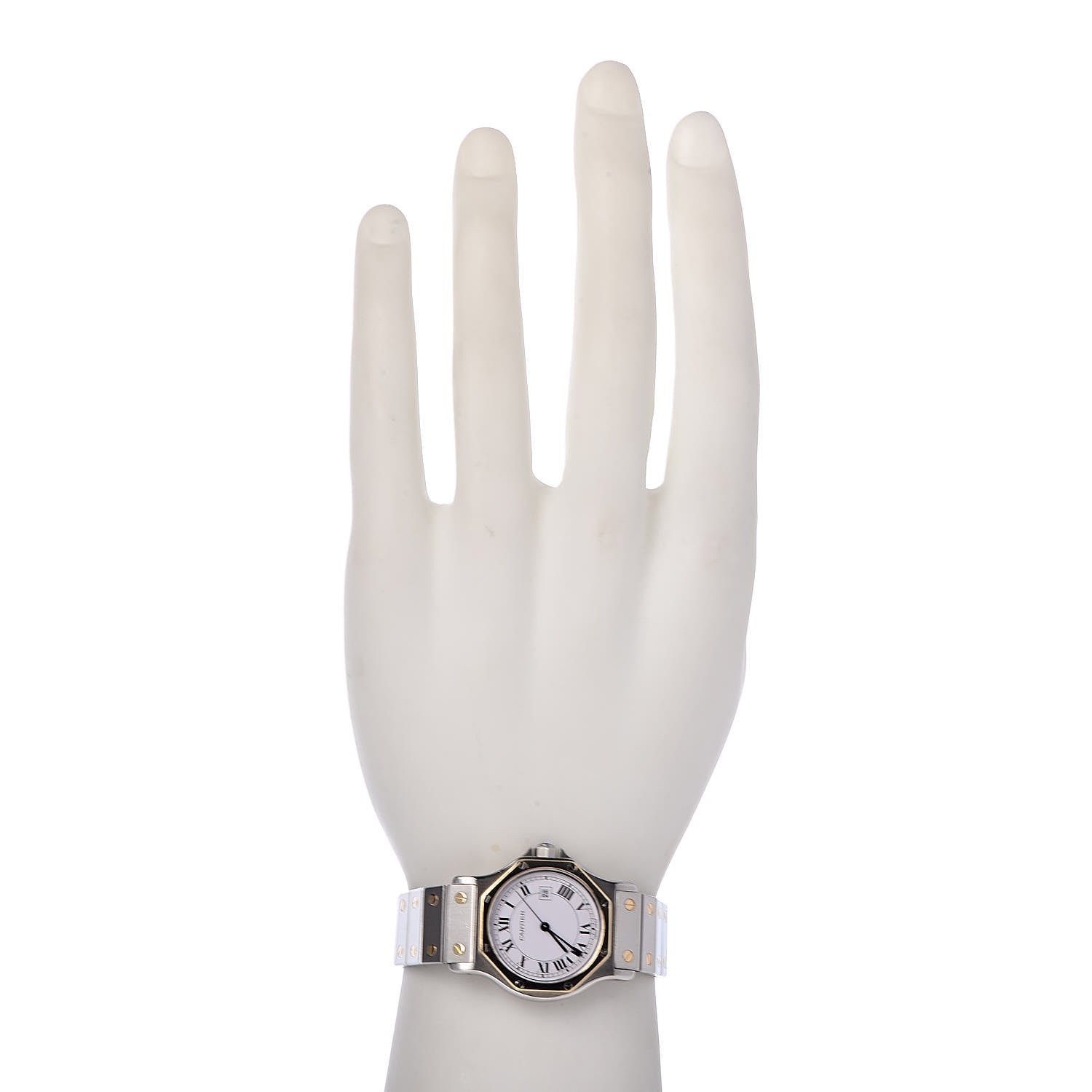 Cartier Stainless Steel 18K Yellow Gold 29mm Santos Octagon Automatic Watch 2 of 6