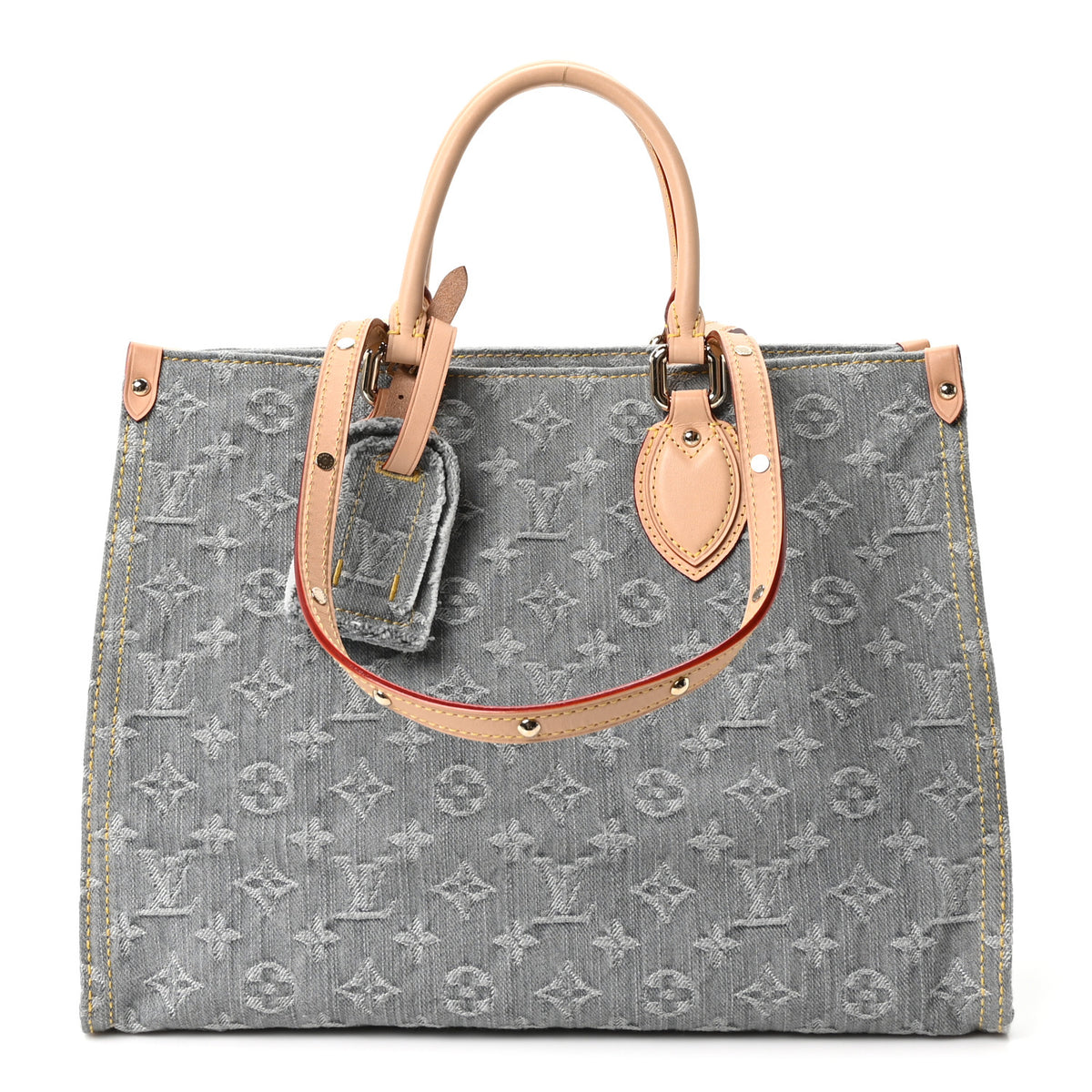 Louis Vuitton Monogram Denim Onthego MM Washed Gray 1 of 9