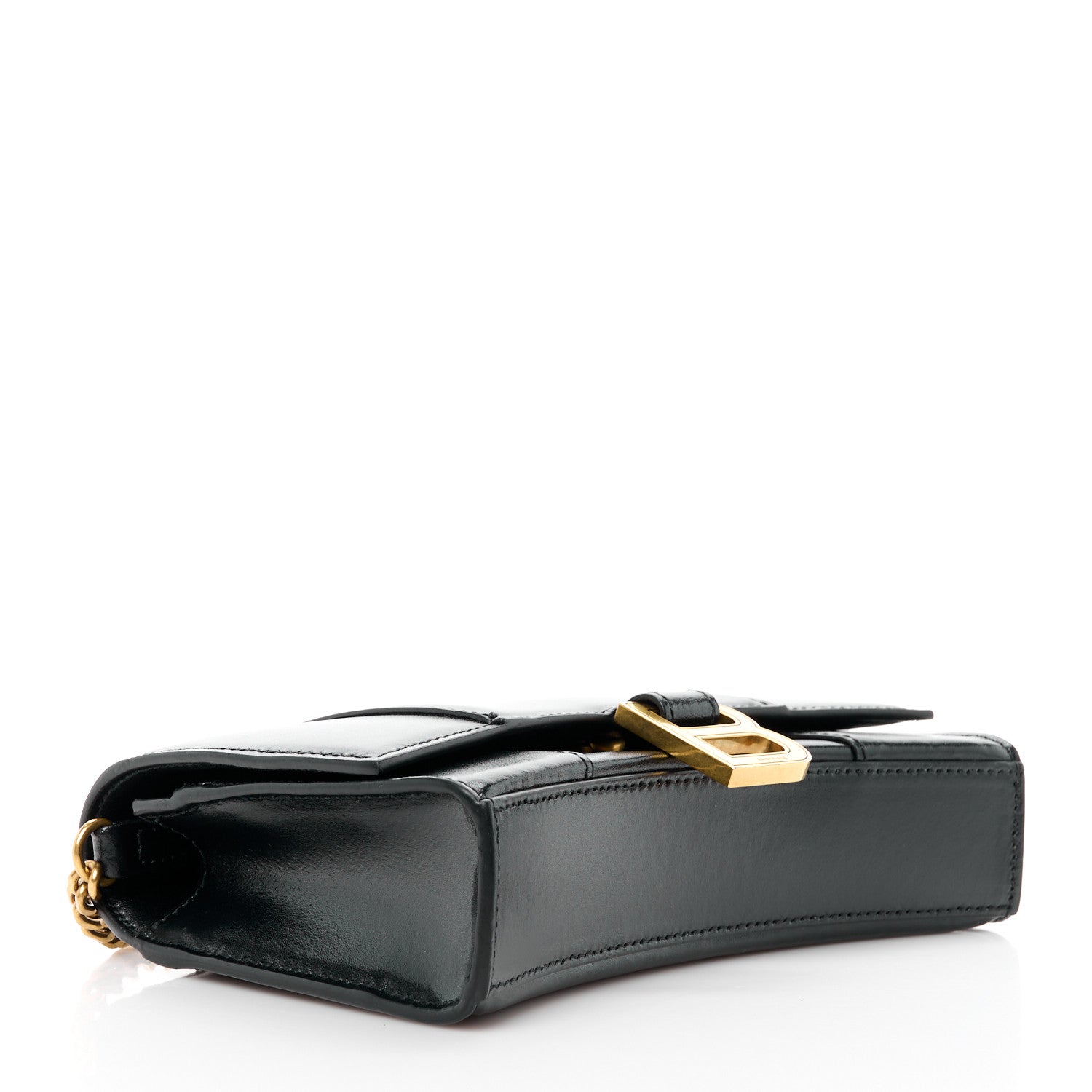 Balenciaga Shiny Box Calfskin Hourglass Chain Bag Black 4 of 10