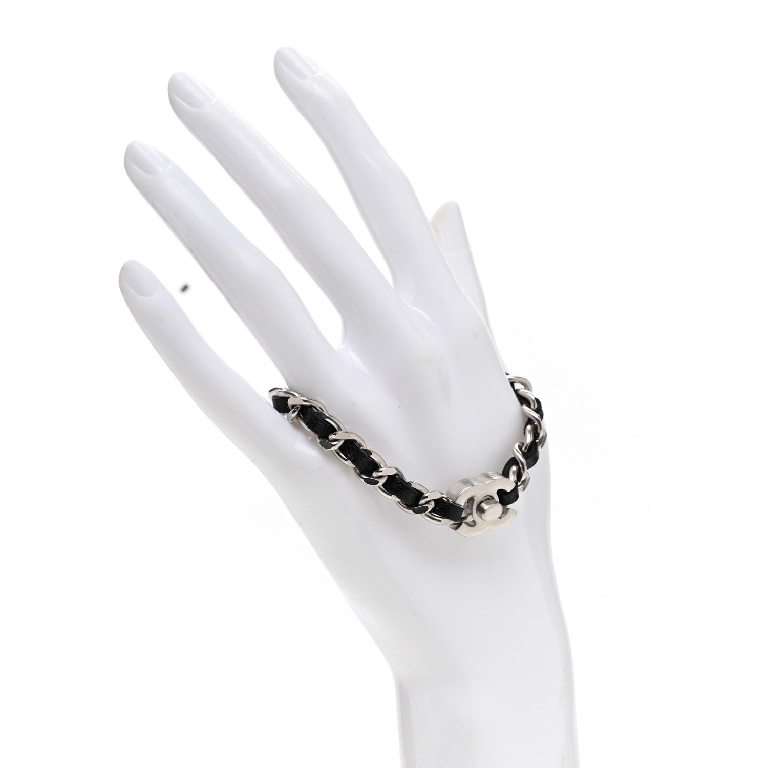 Chanel Lambskin CC Turnlock Chain Bracelet M Black 2 of 5