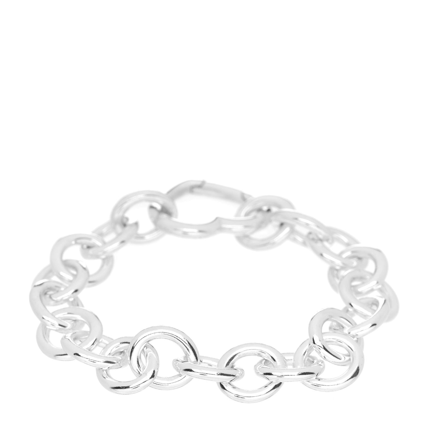 Sterling Silver Open Heart Clasp Bracelet
