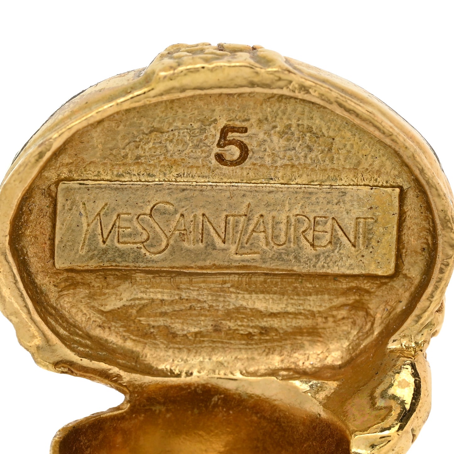 Glass Cabochon Arty Ovale Ring 5 Gold Lapis
