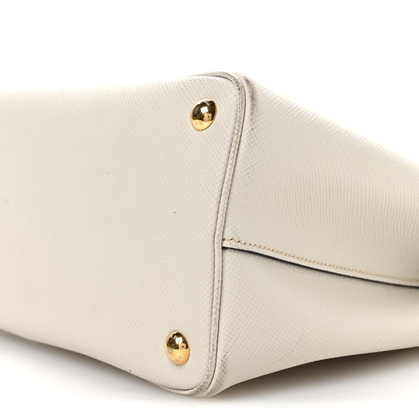 Saffiano Cuir Small Double Bag Talco Lacca