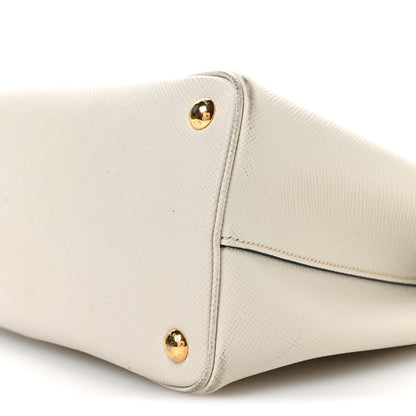Prada Saffiano Cuir Small Double Bag Talco Lacca 10 of 11