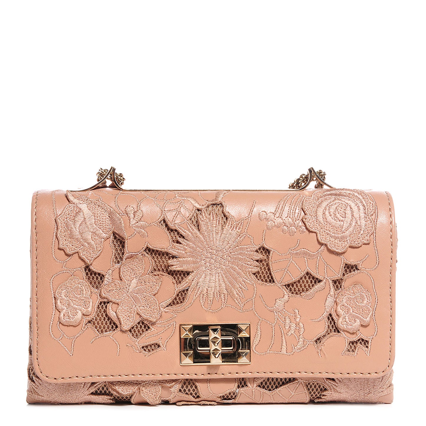 Lambskin Lace Girello Flap Blush