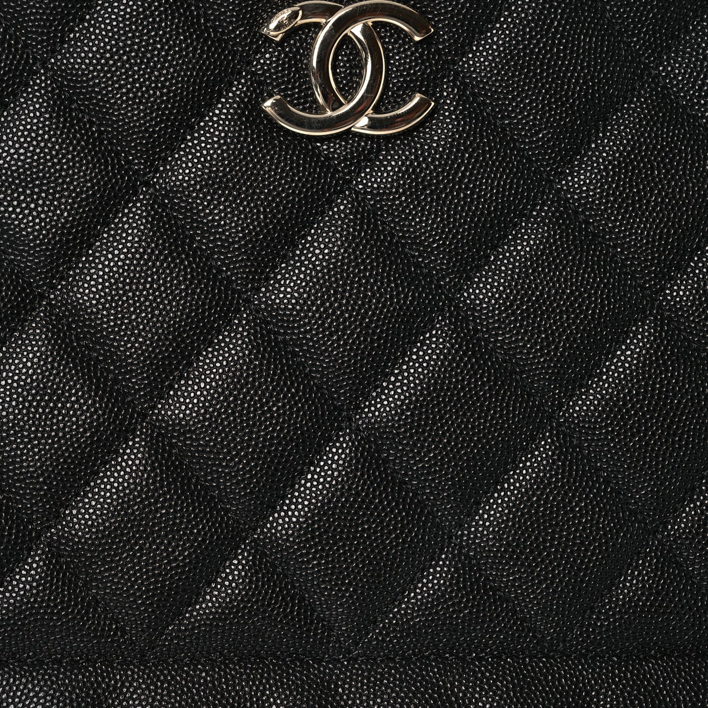 Caviar Quilted Rolled Up Tote Black