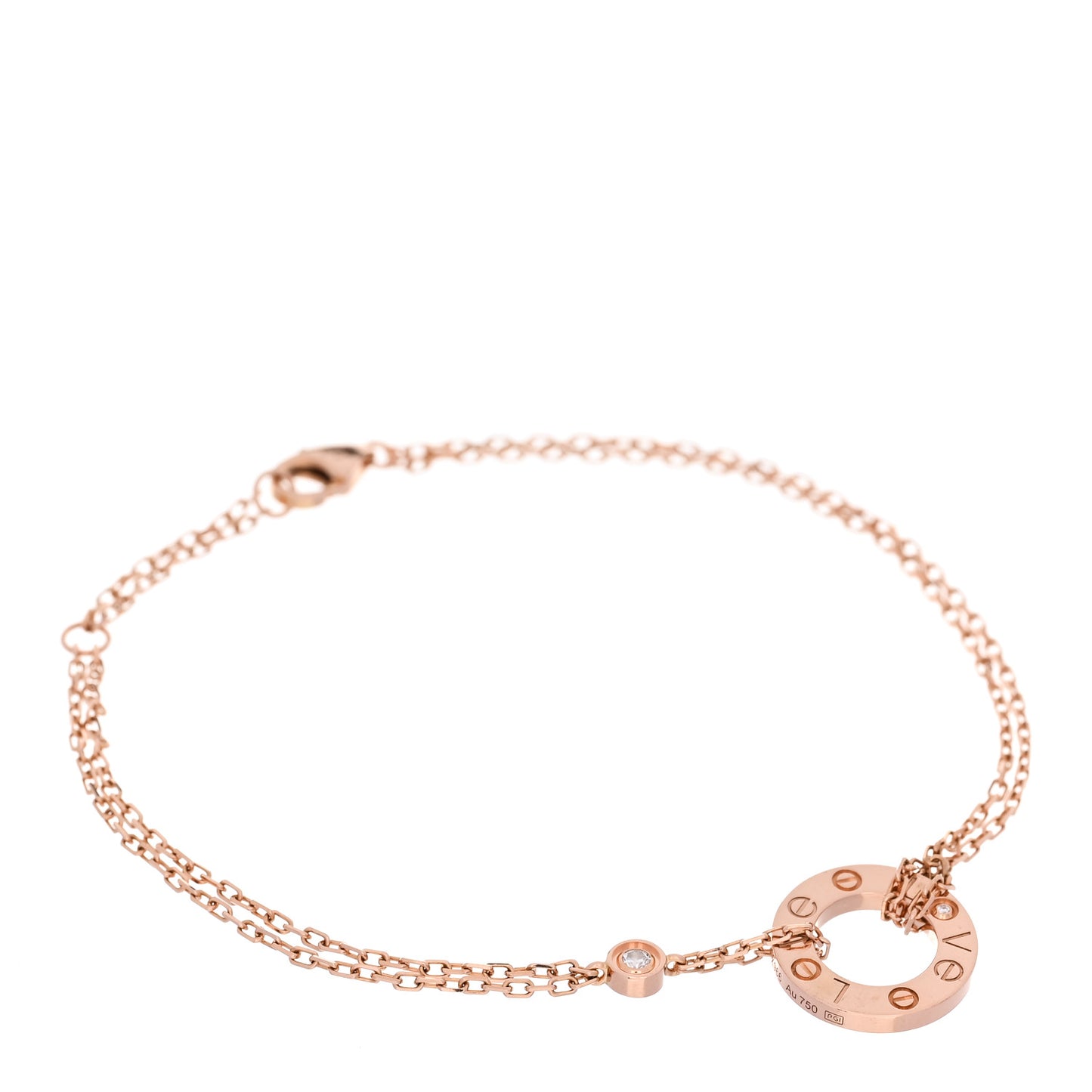 18K Pink Gold Diamond Love Bracelet