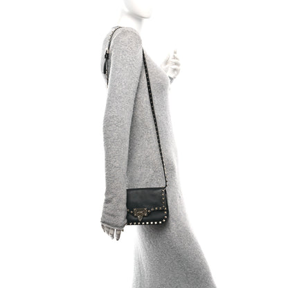 Valentino Garavani Vitello Mini Rockstud Flap Saddle Crossbody Bag Black 2 of 14