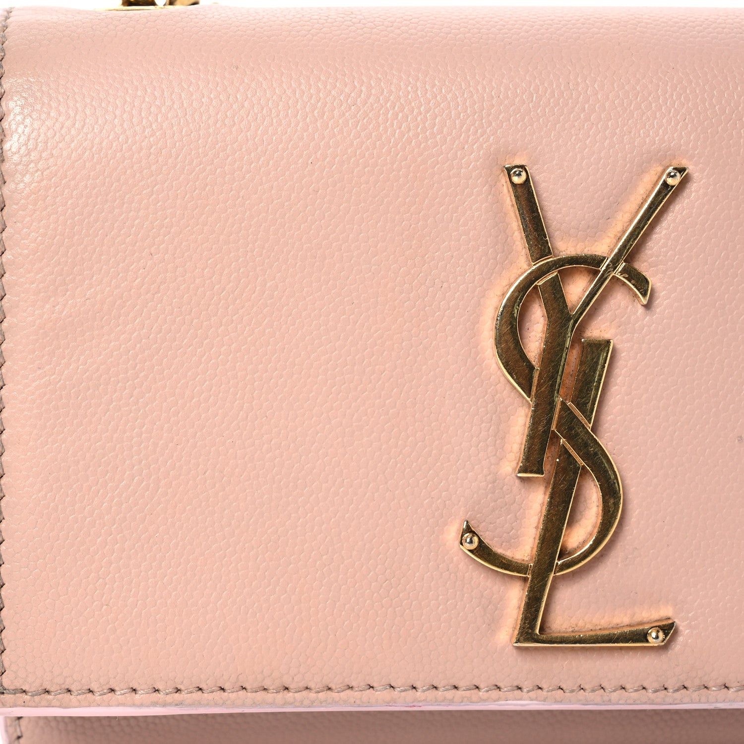 Saint Laurent Grain De Poudre Small Monogram Kate Satchel Pale Blush 9 of 19