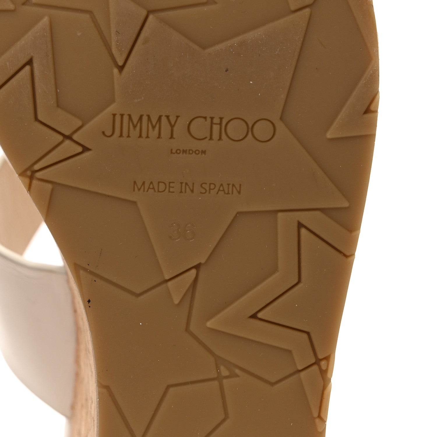 Jimmy Choo Calfskin Cork Duclet Wedge 90 Sandals 36 White Cuoio 7 of 8