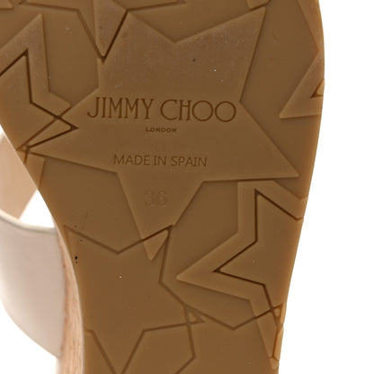 Jimmy Choo Calfskin Cork Duclet Wedge 90 Sandals 36 White Cuoio 7 of 8