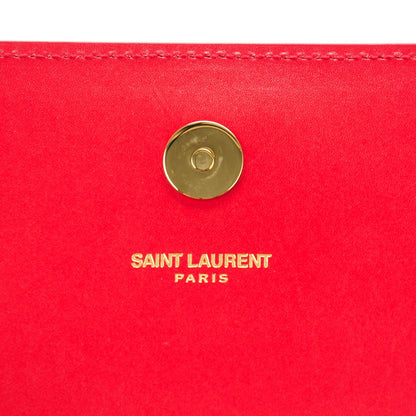 Saint Laurent Calfskin Classic Monogram Clutch Rouge Orient 8 of 8