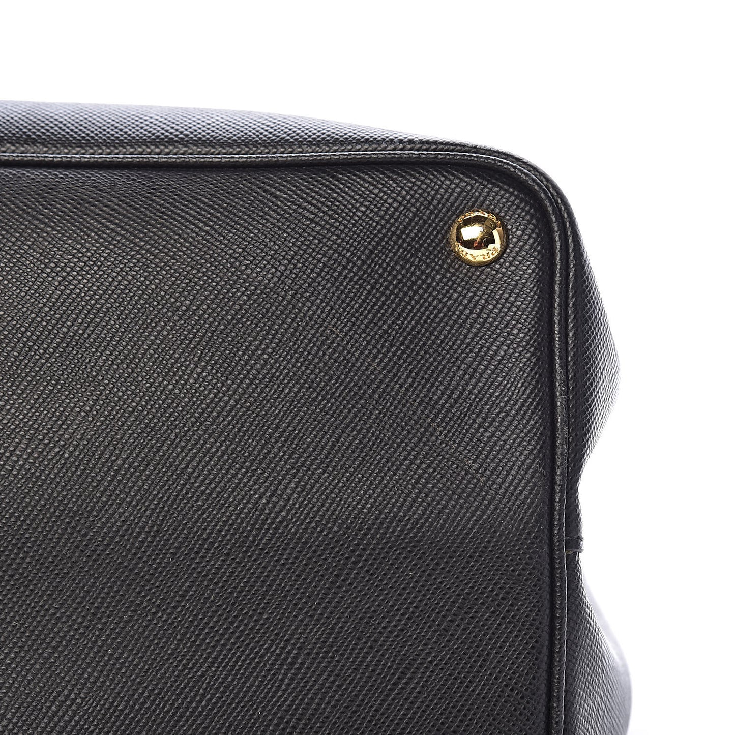 Saffiano Cuir Large Double Bag Black Fuoco