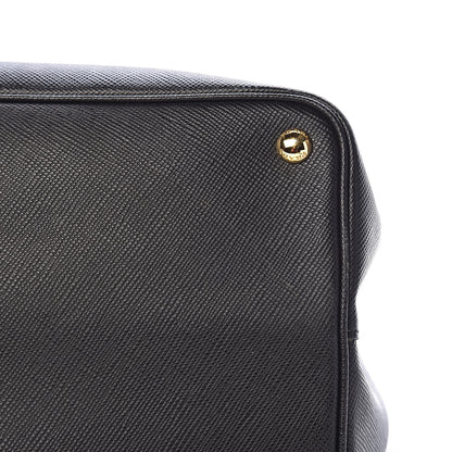Prada Saffiano Cuir Large Double Bag Black Fuoco 11 of 15