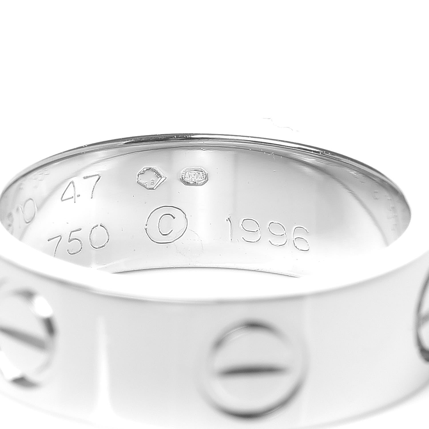 Cartier 18K White Gold 5.5mm LOVE Ring 47 4 6 of 6