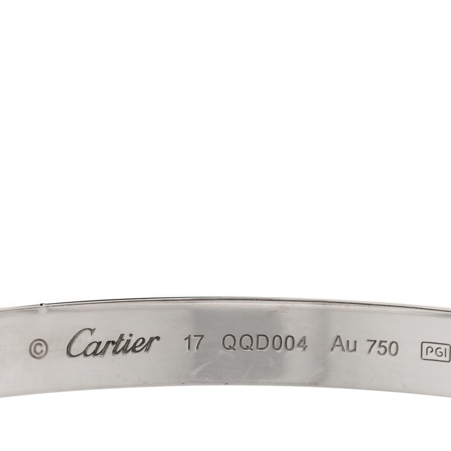 18K White Gold LOVE Bracelet 17