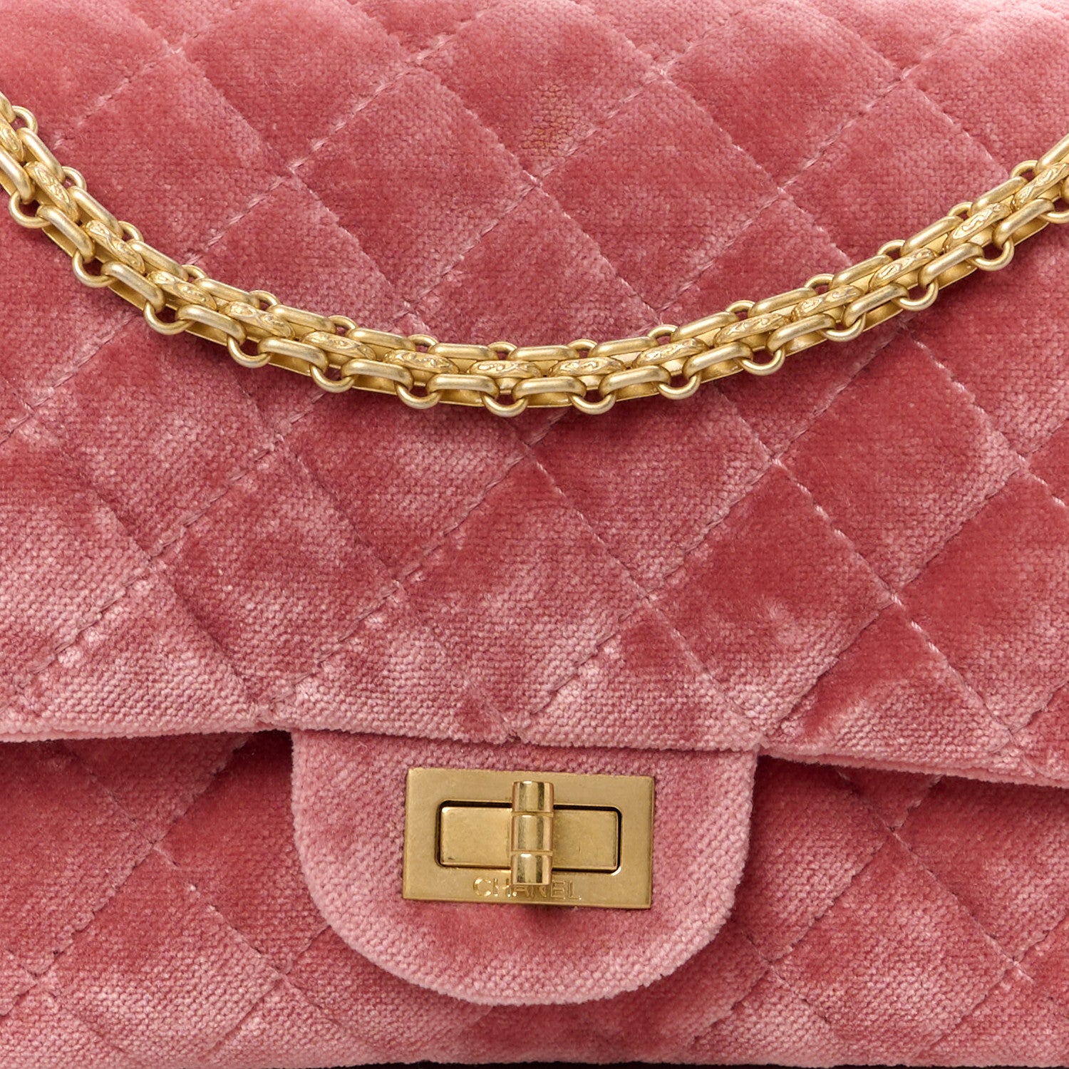 Chanel Velvet Quilted 2.55 Reissue 225 Flap Pink 8 of 11