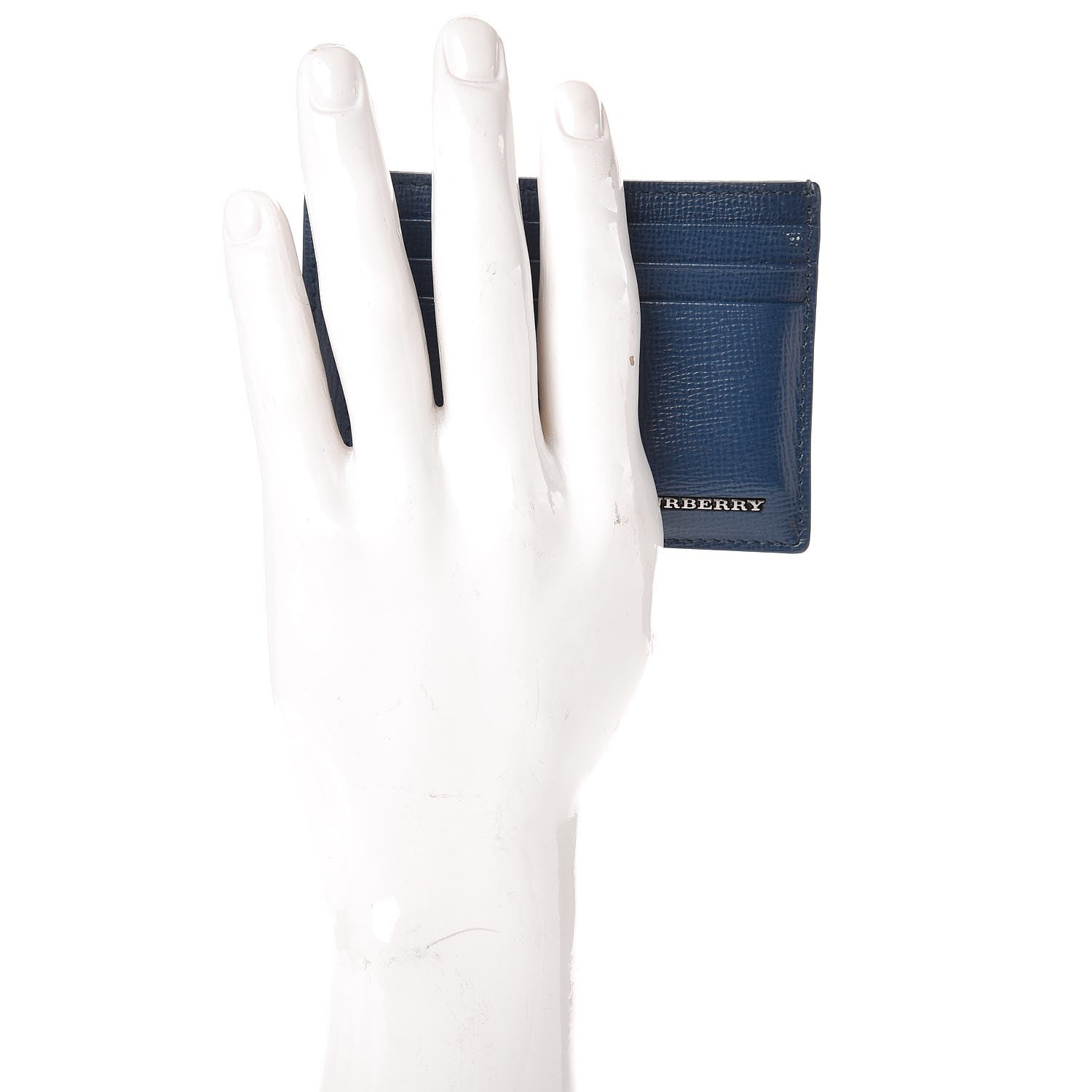 Burberry London Grainy Calfskin Bernie Credit Card Case Mineral Blue 3 of 18